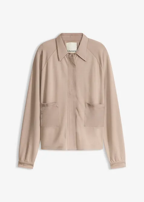 Punto di Roma-jacka med satinbes&auml;ttning, bonprix