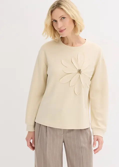 Sweatshirt med applikation, bonprix