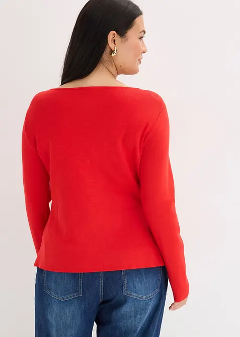 Cardigan med peplum och dekorativa knappar, bonprix