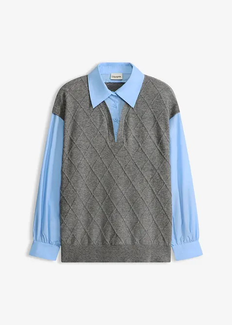 Tr&ouml;ja med blusinf&auml;llning, bonprix