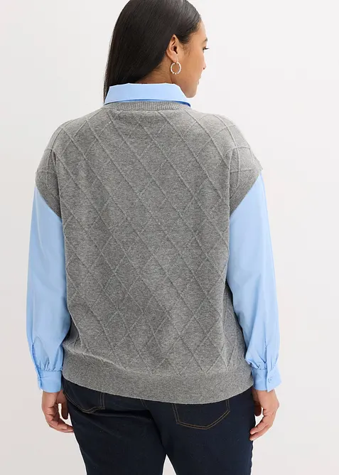 Tr&ouml;ja med blusinf&auml;llning, bonprix