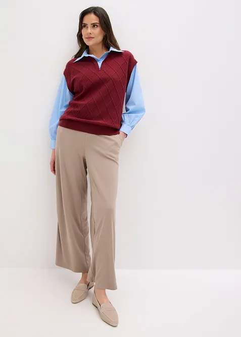 Slipover med blusinf&auml;llning i bomullsmix, bonprix