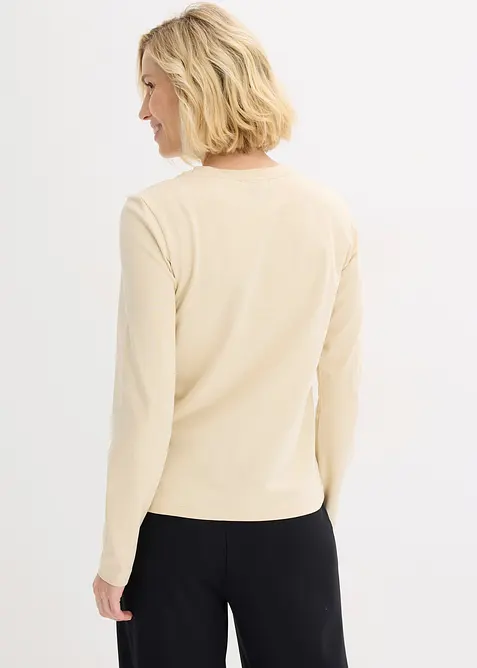 L&aring;ng&auml;rmad topp med ekologisk bomull, bonprix