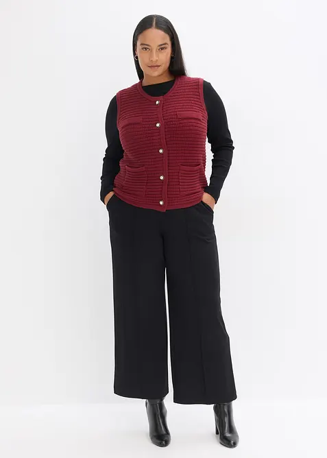 Stickad v&auml;st med viskosandel, bonprix