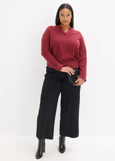 Stickad tr&ouml;ja med dekorativa knappar, bonprix