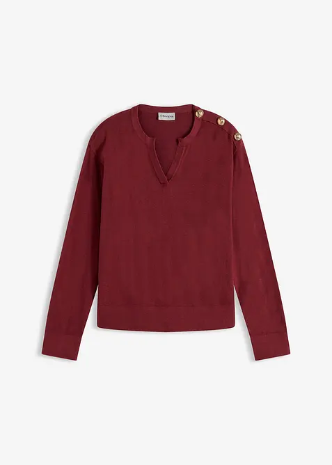 Stickad tr&ouml;ja med dekorativa knappar, bonprix