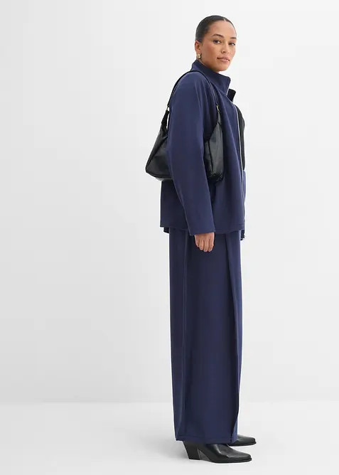 Vid byxa av viskosmix med veck i sidan, bonprix