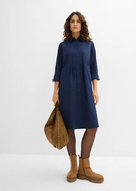 Skjortkl&auml;nning i ren bomull, bonprix