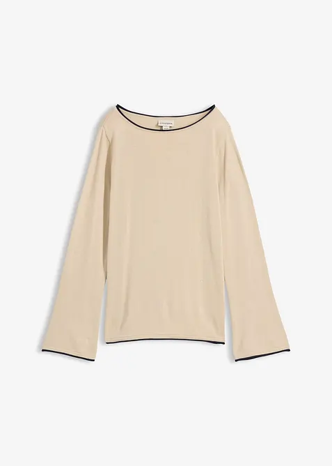 Finstickad tr&ouml;ja av bomullsmix, bonprix