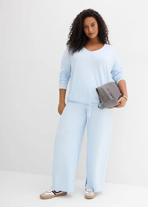 Oversizesweatshirt med stickad look, bonprix