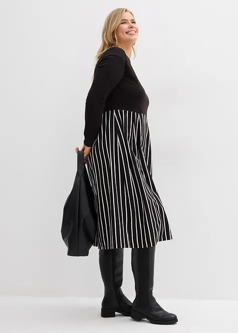 Mellanl&aring;ng jerseykl&auml;nning i bomull, bonprix