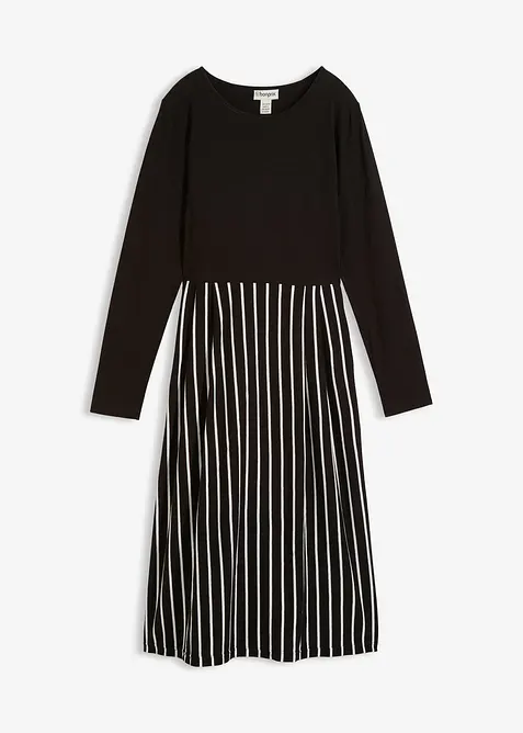 Mellanl&aring;ng jerseykl&auml;nning i bomull, bonprix