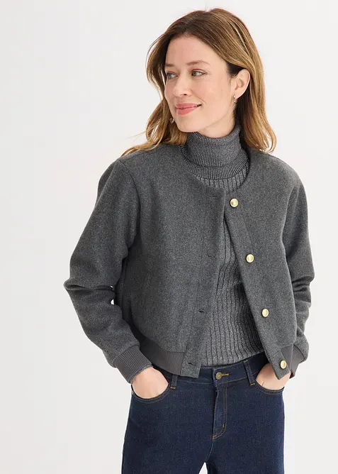 Blusjacka i mysig boucl&eacute;, bonprix