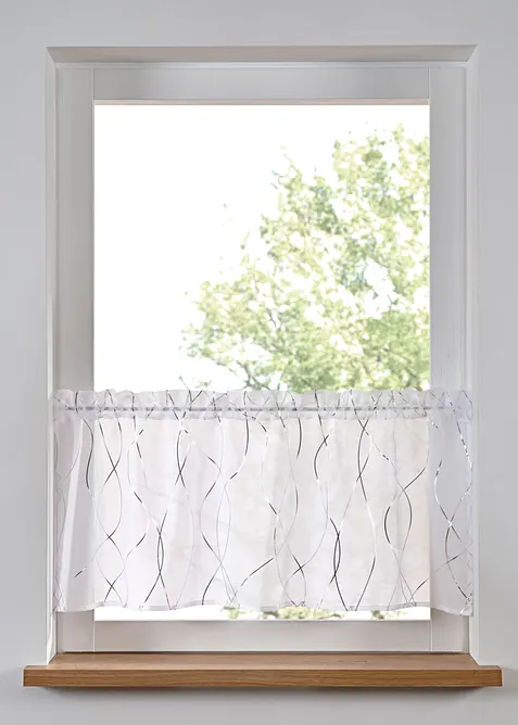 Caf&eacute;gardin med glansigt m&ouml;nster, bonprix