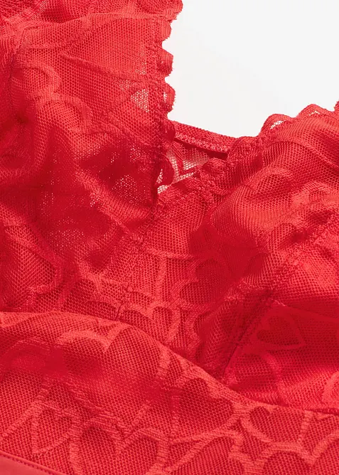 Body med medelh&ouml;g formande effekt och hj&auml;rtm&ouml;nstrad spets, bonprix