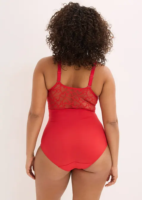 Body med medelh&ouml;g formande effekt och hj&auml;rtm&ouml;nstrad spets, bonprix