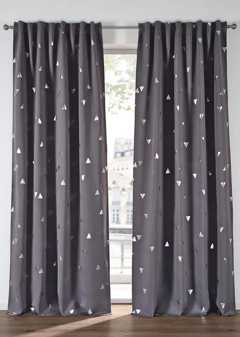 M&ouml;rkl&auml;ggande gardinl&auml;ngd med glansig yta, &auml;ven extral&aring;ng (1-pack), bonprix