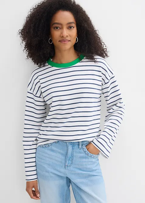 L&aring;ng&auml;rmad topp i ekologisk bomull, bonprix