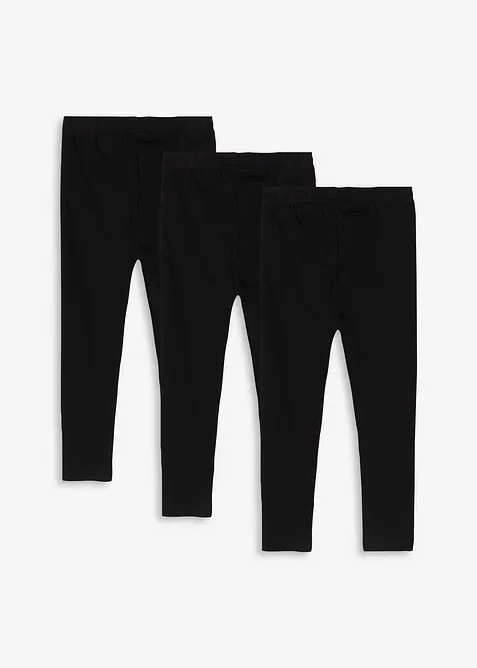 Leggings med ekologisk bomull och stretch (3-pack), bonprix