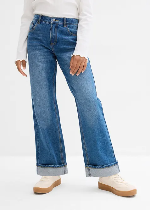 Wide Leg Jeans Low Waist f&ouml;r barn, bonprix