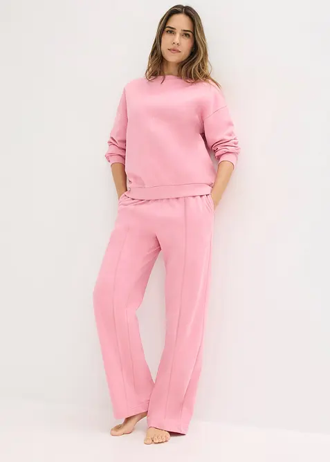 Sweatshirt och trik&aring;byxa med str&aring;veck, bonprix