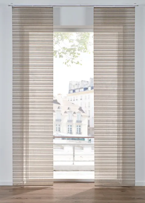 Panelgardin med lin (1-pack), bonprix