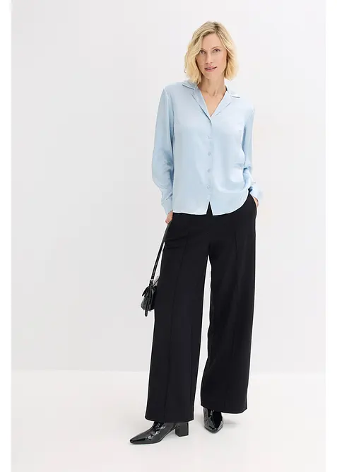 Satinblus med krage och slag, bonprix