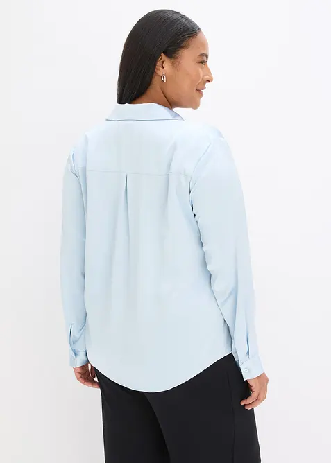 Satinblus med krage och slag, bonprix