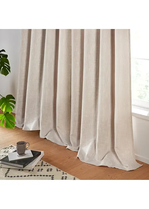 Ogenomskinlig gardinl&auml;ngd med strukturerad yta (1-pack), bonprix