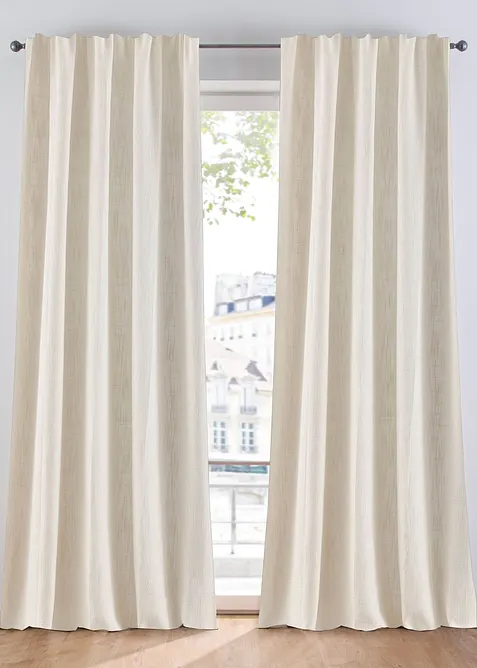 Ogenomskinlig gardinl&auml;ngd med struktur (1-pack), bonprix