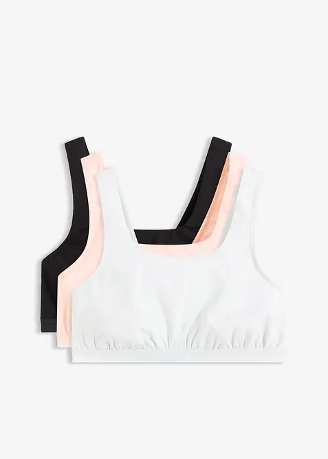 BH-topp med ekologisk bomull (3-pack), bonprix