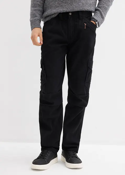 Cargobyxa i bomull, avslappnad passform, raka ben, bonprix