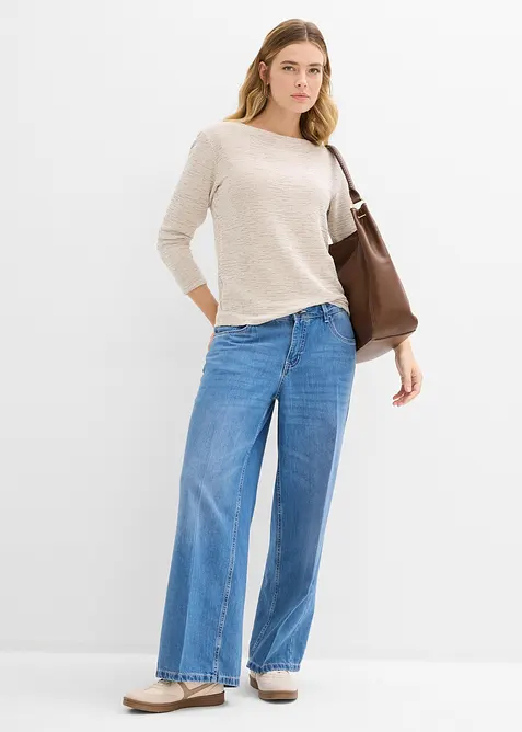 Wide Leg Jeans, Mid Waist, bonprix