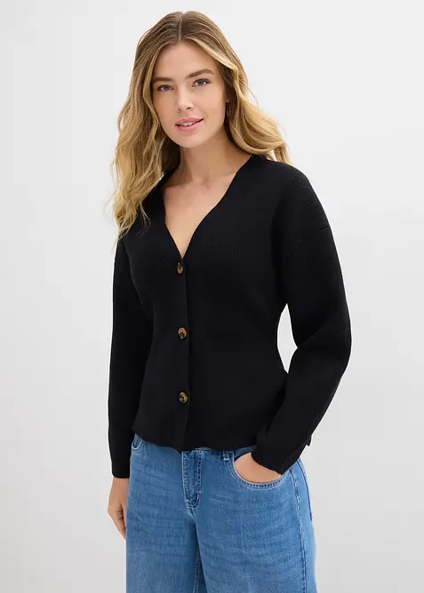 Cardigan i bomullsmix, bonprix