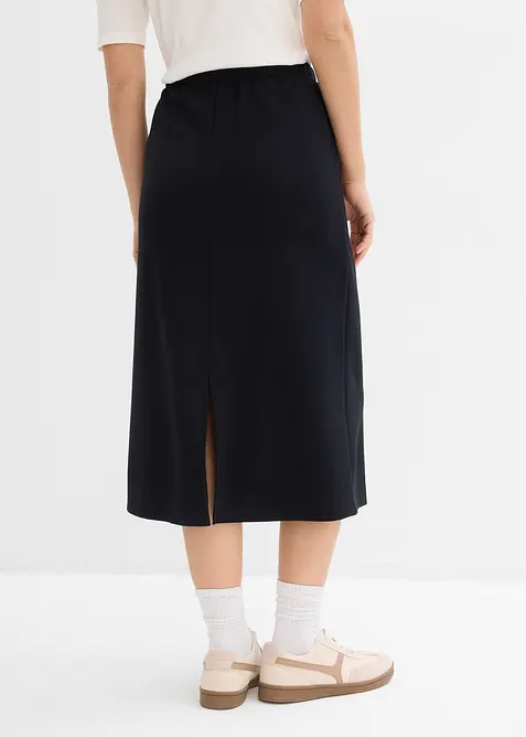 Midikjol av mjuk, stabil trik&aring;, bonprix