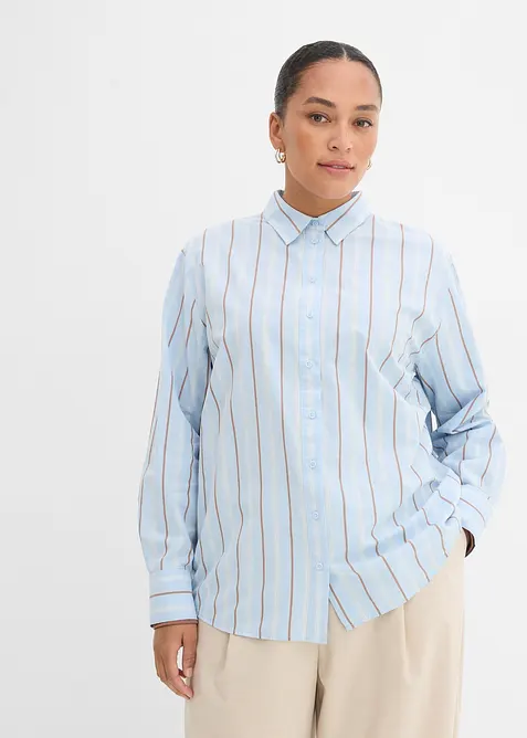 Skjortblus av ren bomull, bonprix