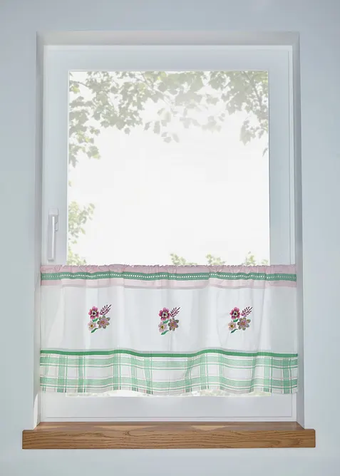 Caf&eacute;gardin i ekologisk bomull med broderi, bonprix