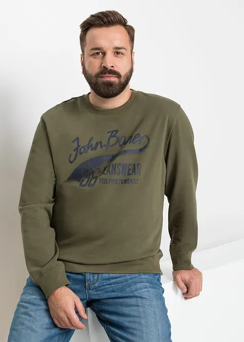 Sweatshirt i mjuk bomullsmix (2-pack), bonprix