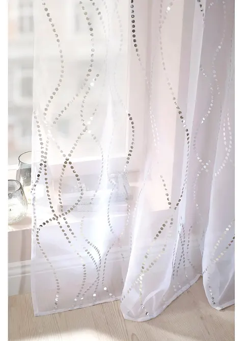 Gardin med glansigt m&ouml;nster (1-pack), bonprix