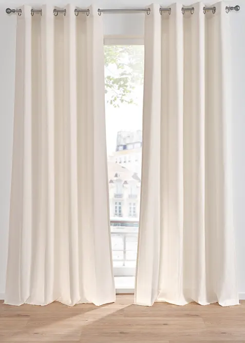 Gardinl&auml;ngd med linnelook och &aring;tervunnen polyester (1-pack), bonprix