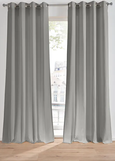 Gardinl&auml;ngd med linnelook och &aring;tervunnen polyester (1-pack), bonprix