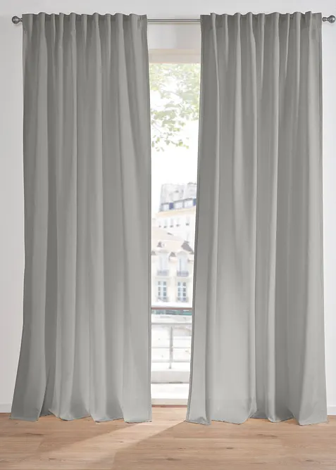 Gardinl&auml;ngd med linnelook och &aring;tervunnen polyester (1-pack), bonprix