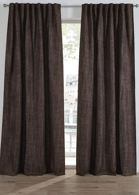 M&ouml;rkl&auml;ggande gardinl&auml;ngd med elegant struktur (1-pack), bonprix