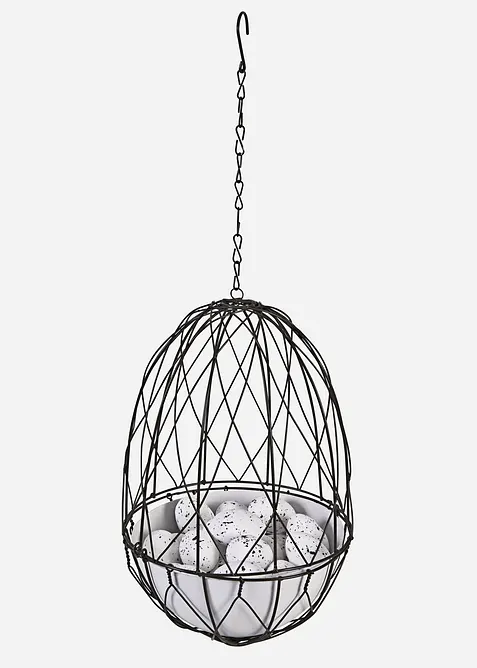 H&auml;ngande dekoration med korg och &auml;gg (27 delar), bonprix