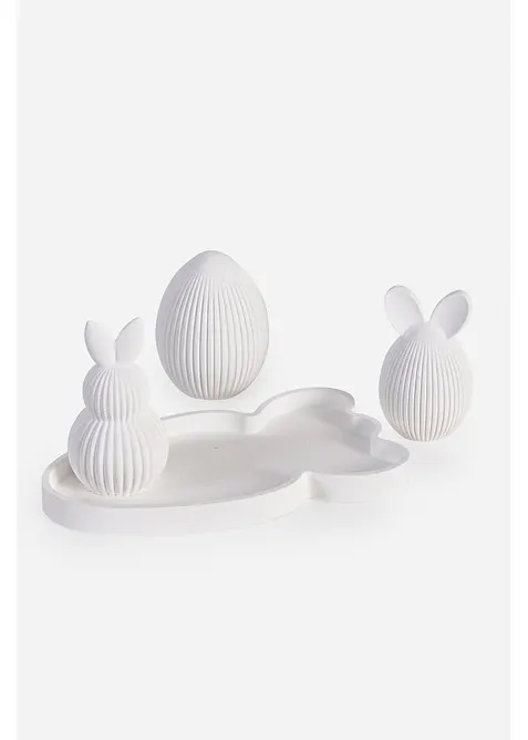 Prydnadsf&ouml;rem&aring;l: harar och &auml;gg p&aring; fat (4 delar), bonprix