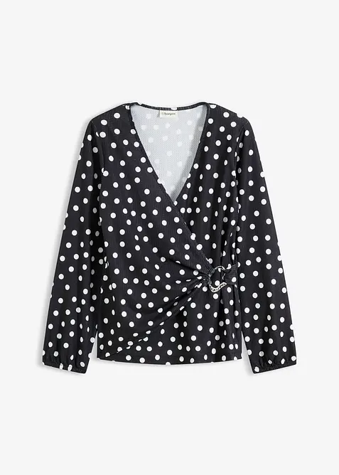 L&aring;ng&auml;rmad topp av jersey med struktur, bonprix