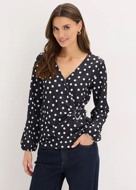 L&aring;ng&auml;rmad topp av jersey med struktur, bonprix