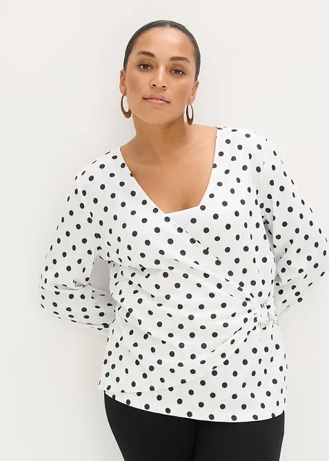 L&aring;ng&auml;rmad topp av jersey med struktur, bonprix