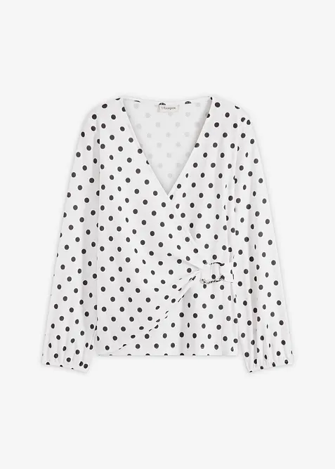 L&aring;ng&auml;rmad topp av jersey med struktur, bonprix