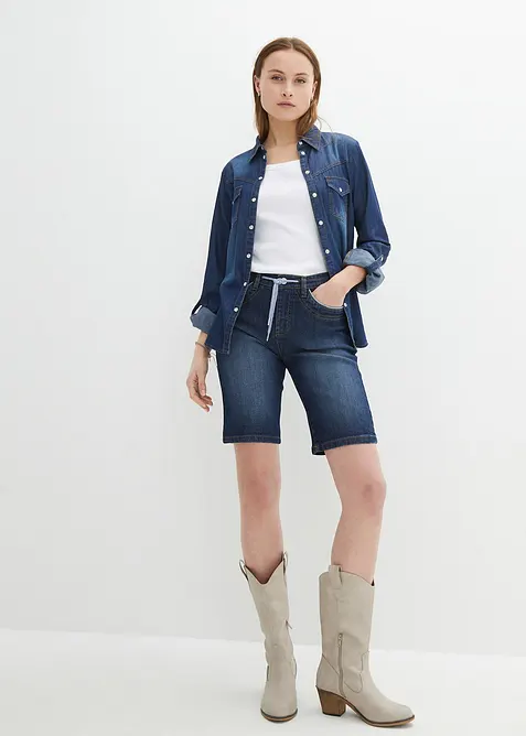 Jeans Bermudas Slim Fit Mid Waist, bonprix